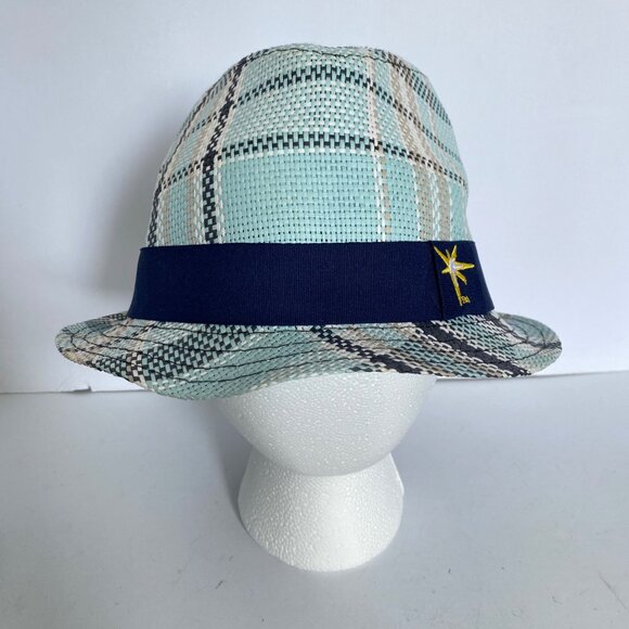 Tampa Bay Rays MLB Blue Plaid Fedora Hat Souvenir With Embroidered Star Logo - Picture 3 of 8